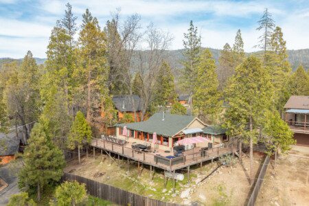 Eagle's Nest cabin rental at Bass Lake with lake and forest views