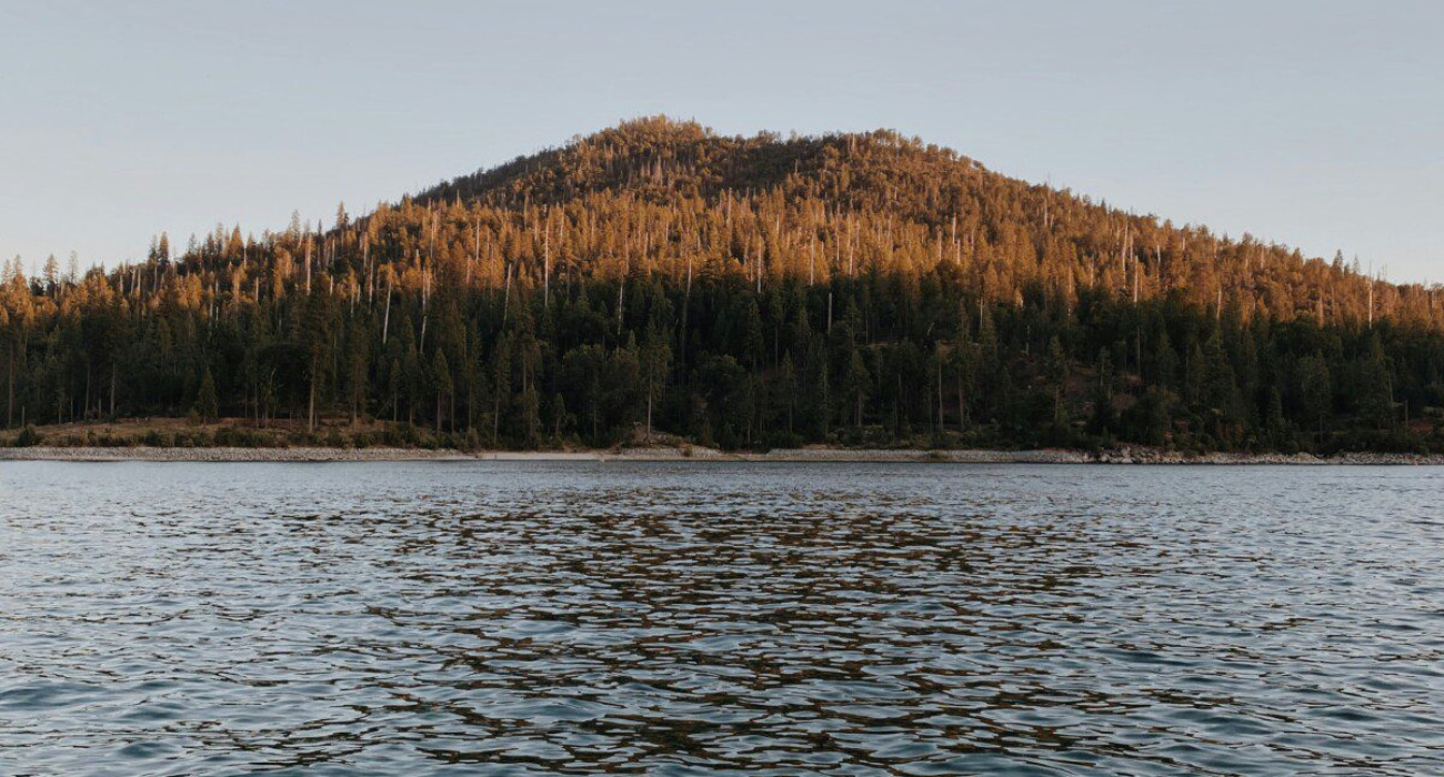 Scenic day trips from Bass Lake with clear lake views and lush forest landscape